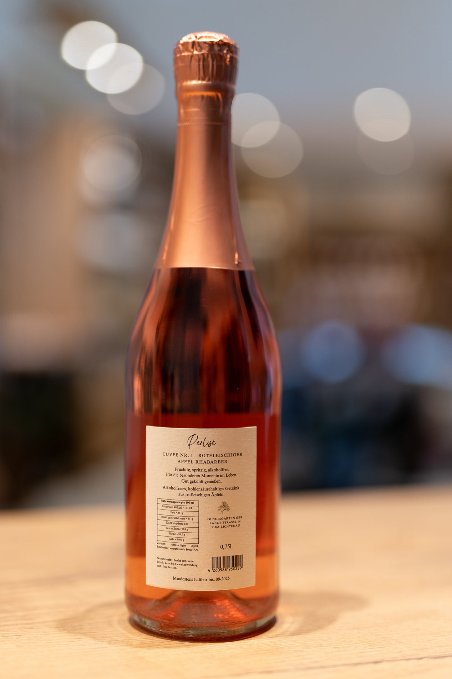 Perlisé Cuvée Nr. 1 - rotfleischiger Apfel Rhabarber alkoholfrei